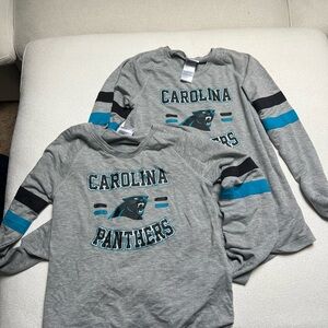 NFL Carolina Panthers girls Gray and Blue Long Sleeve Tees